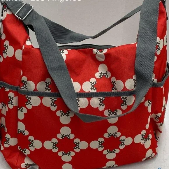 NWT Disney Baby Minnie Mouse Classic Carryall Red and White Diaper Bag Set - Picture 3 of 11